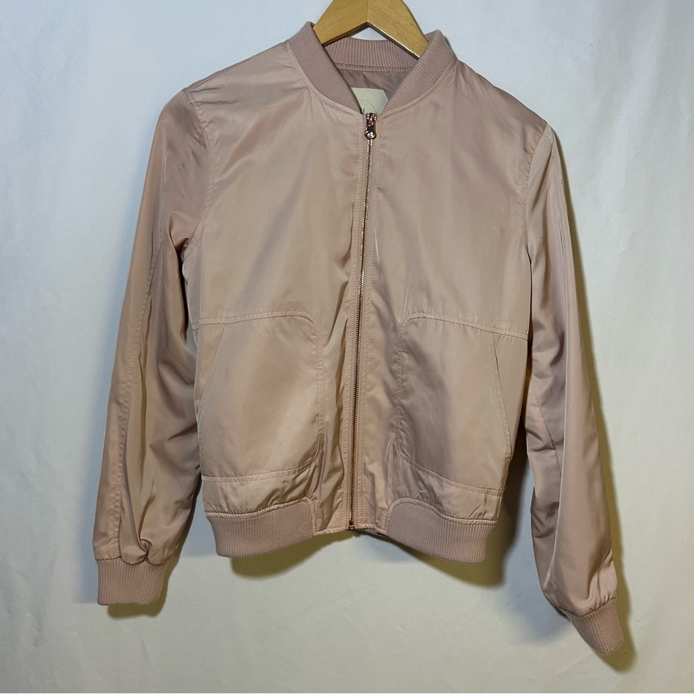 Hei Hei Anthropologie Pink Bomber Jacket Satin size XS lightweight